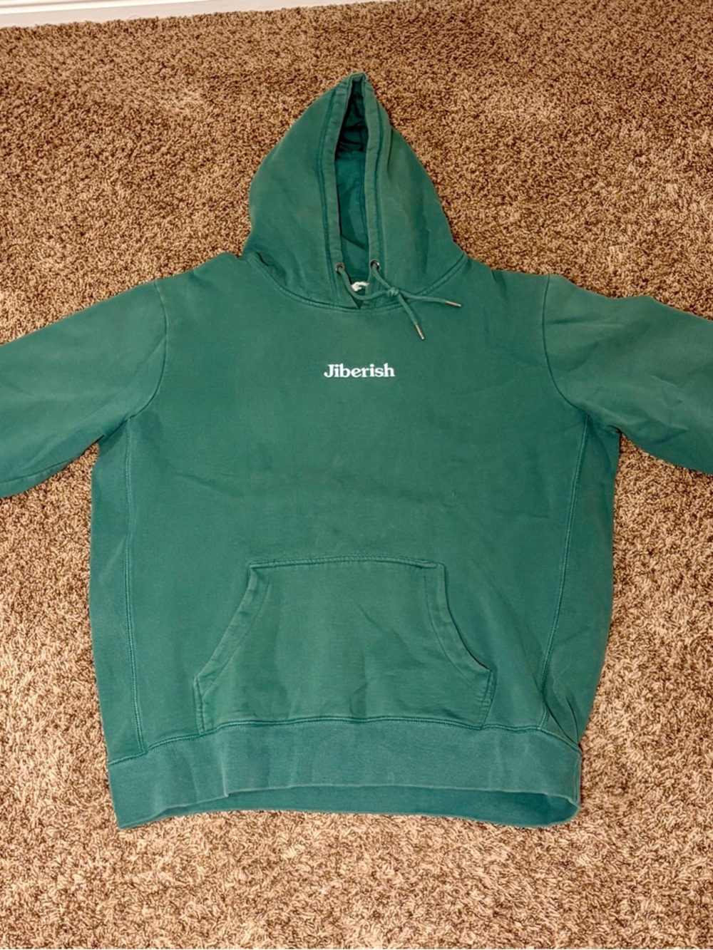 Jiberish Men's Green Pullover Hoodie